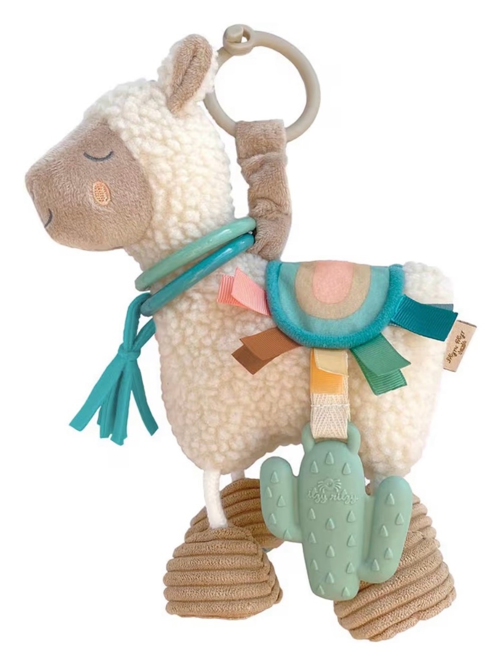 Itzy Ritzy Plush Llama Teether Toy Cream, Tan, Teal